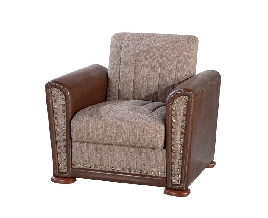 Sophisticated Alfa Collection armchair with custom stitching.