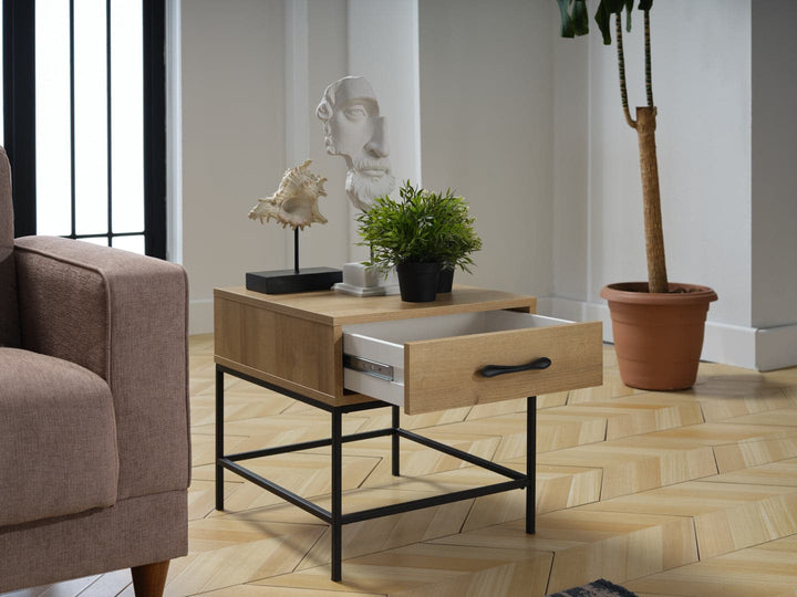 Sleek Sophistication: Drift Side Table - Light Finished Wood