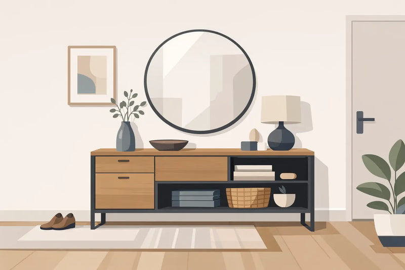 Modern Entryway Console Table with Storage