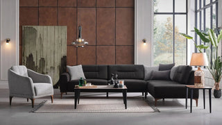 Seul Sectional Sofa - Corte Anthracite Bellona USA