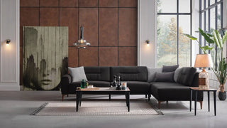 Seul Sectional Sofa - Corte Anthracite Bellona USA