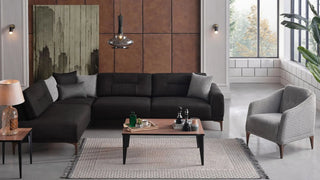 Seul Sectional Sofa - Corte Anthracite Bellona USA