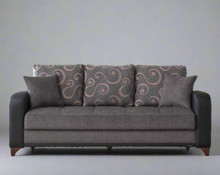 Elegant Austin sofa in Chanelle fabric and two-tone design.