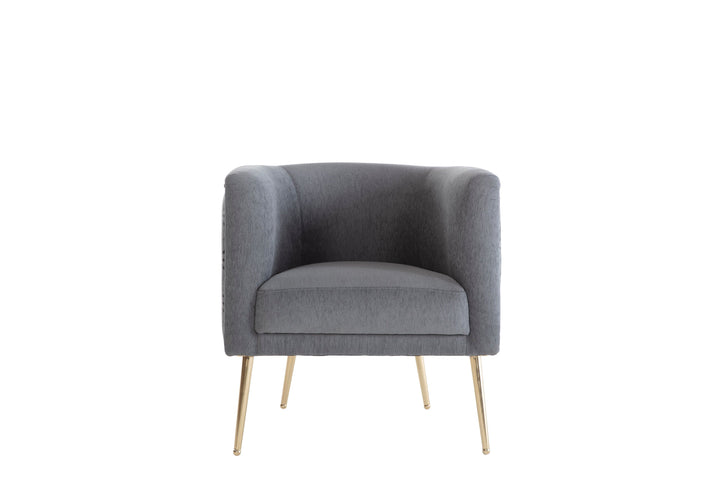Elegant Grey Armchair with Gold Metal Legs - Bellona USA