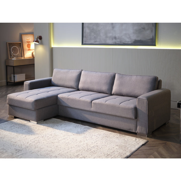 Cooper sectional sleeper: Sleek L-shaped design with luxurious fabric and cozy cushions