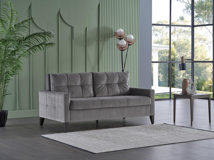 Stylish Sleeper Sofa with Built-in Storage, Cream-Gray
