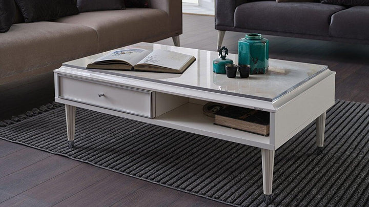 Sleek Gravita coffee table with storage drawer