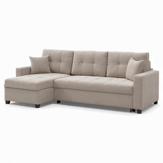 Seccional reversible con cama tamaño queen IVY Chase de 102" - Beige