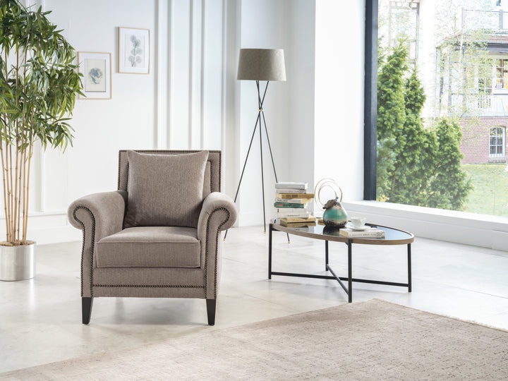 Elegant Java Armchair: Timeless design with traditional styling and polyester fabric