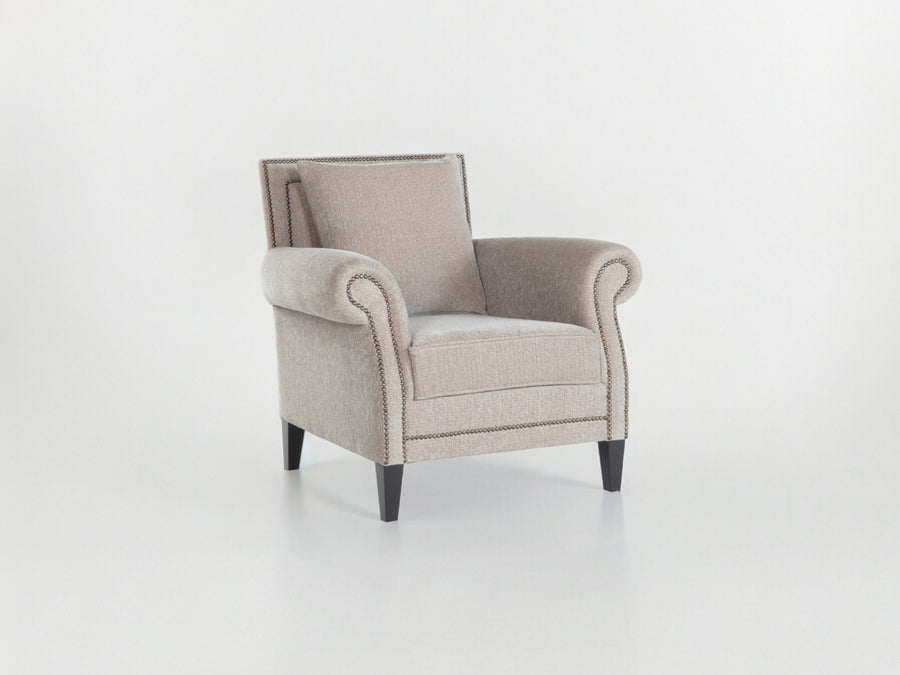 Elegant Java accent armchair with nailhead trim