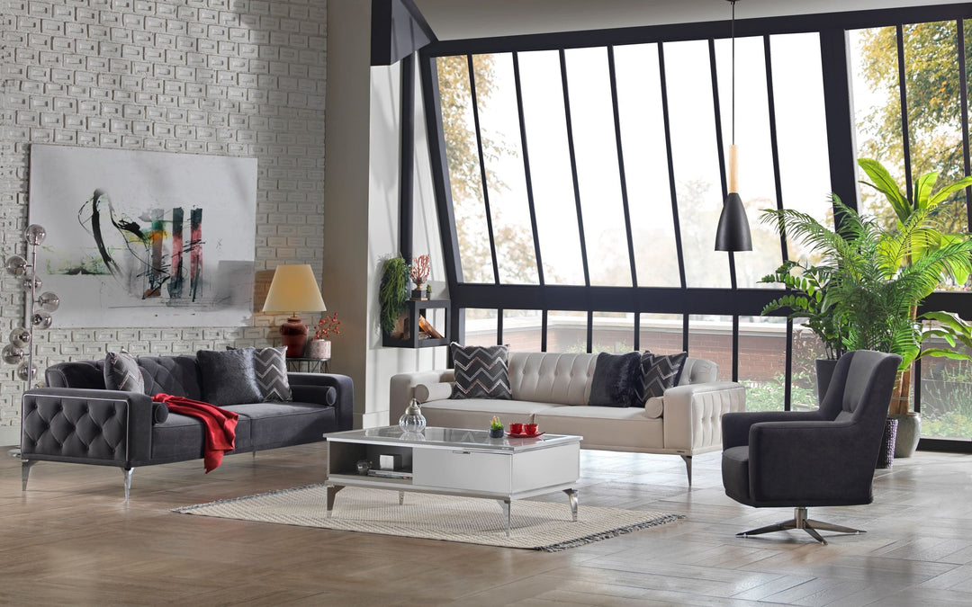 Loretto Sofa Set: High-density memory foam for ultimate comfort