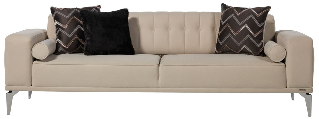 Experience unparalleled comfort with the Loretto Sofa Set's memory foam seating.