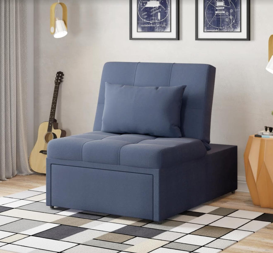 Mellow Sleeper Chair: Easily adjusts for optimal lounging and converts to a twin-size bed for guests