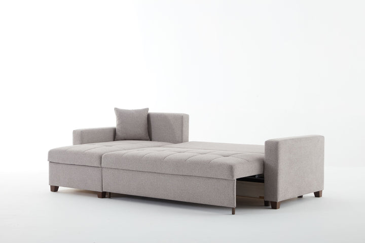 Functional Mocca Sectional: Designed for comfort, doubling as a queen-sized bed with ease