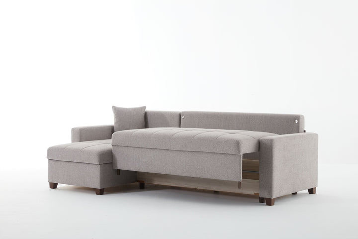 Modern Mocca Sectional: Features tasteful fabric and a design that fits beautifully in any house