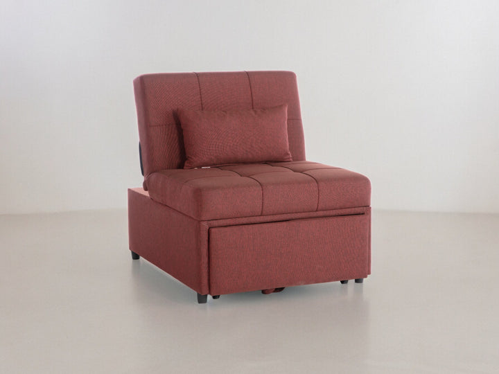 Mello Pull Out Sleeper Chair with Reclining Back Corvet Burgundy