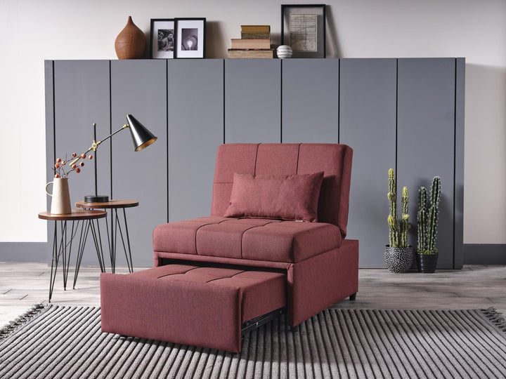 Adjustable Mellow Chair: Features a reclining back, perfect for lounging or sleeping