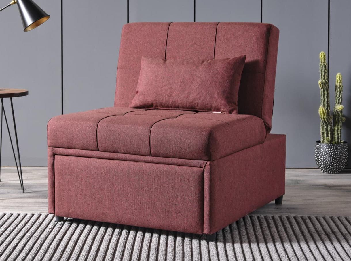 Mello Pull Out Sleeper Chair with Reclining Back Corvet Burgundy