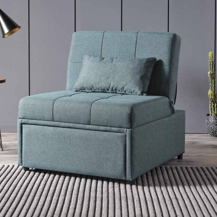 Sleek Mellow Sleeper: A stylish, modern chair that transforms into a comfortable sleeper, made in Turkey