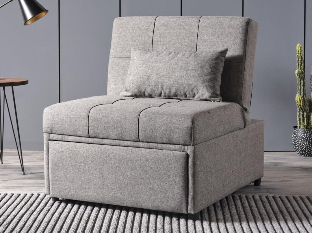 Mellow Sleeper Chair: Adjustable reclining for customized lounging, transforms into a twin-size bed