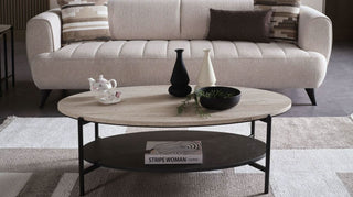 Rectangular coffee table with sleek contemporary frame