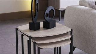 Mona nesting table set with rounded modern shapes