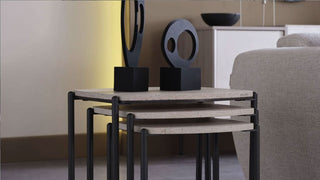 Mona nesting table set with rounded modern shapes