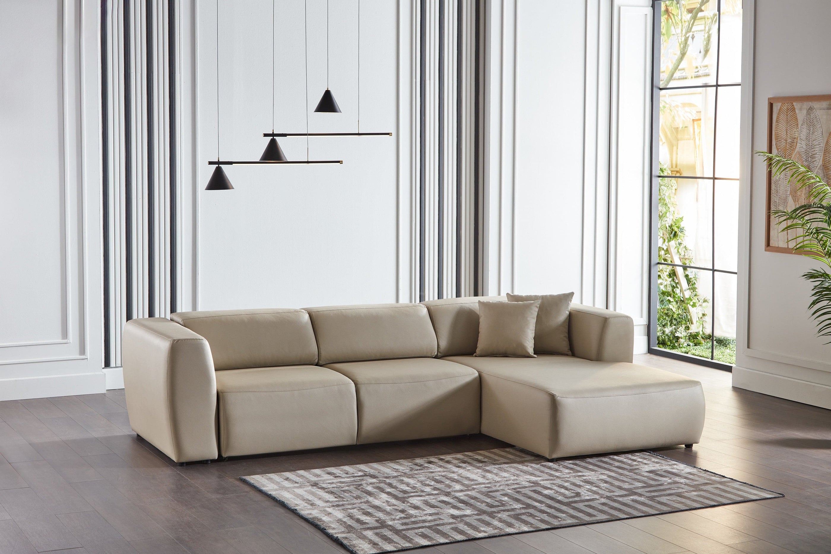 Picasso Modern Luxury Fabric Sleeper Sectional