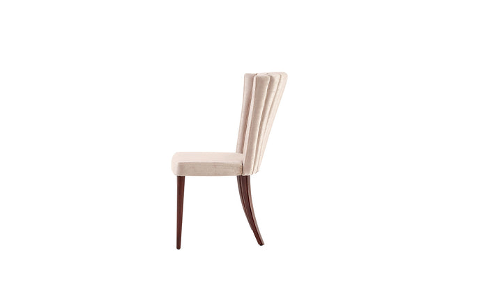 Elegant Plaza Chair Set: Combines cream fabric color with contemporary style for a luxurious dining experience