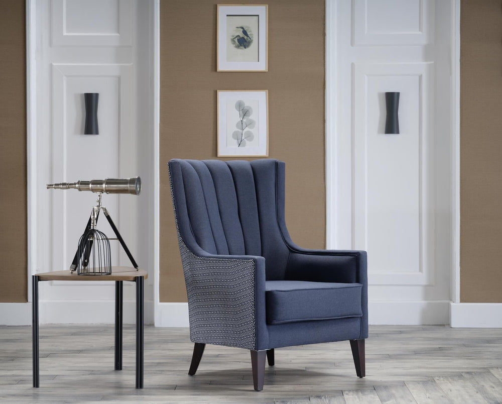 Sophisticated Palmer Chair: Features natural wood legs, enhancing its modern and stylish durability