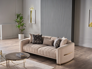 Conjunto de Sala de Estar Veronica, 3 peças - Prata Vizon 