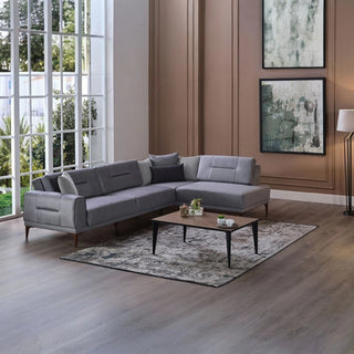 Seul L Shape Sleeper Sectional Sofa Palma Grey Bellona