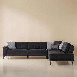 Seul L Shape Sleeper Sectional Sofa - Corte Anthracite Bellona