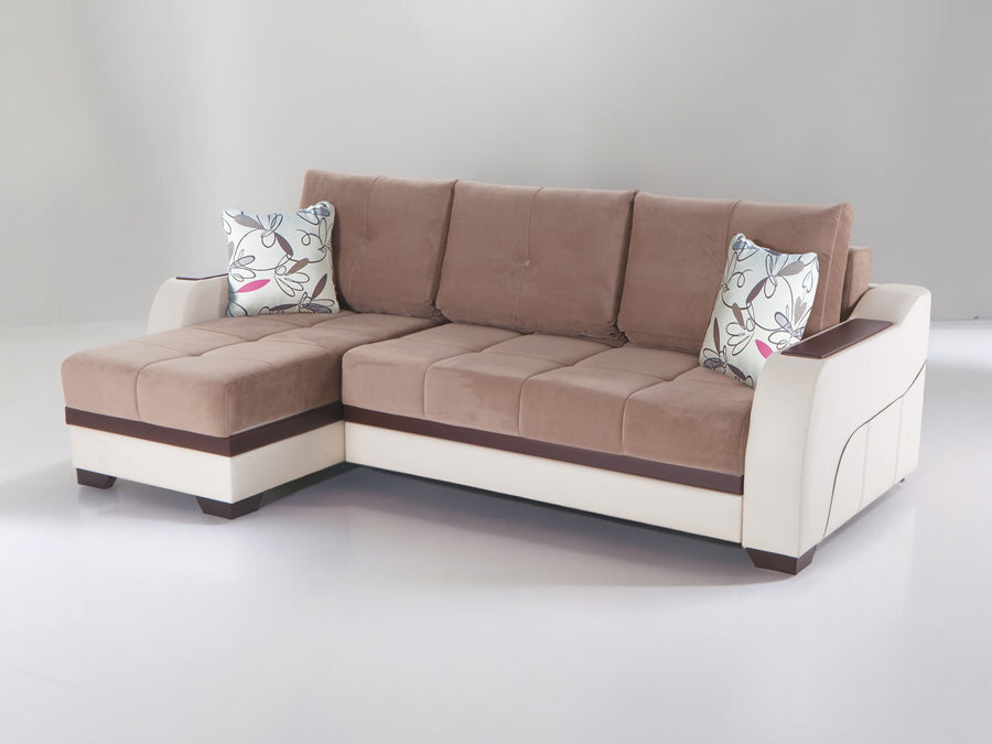 Contemporary Fabric Sleeper Sectional: Ultra Series