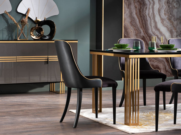 Sophisticated Carlino Chair with polished surfaces.
