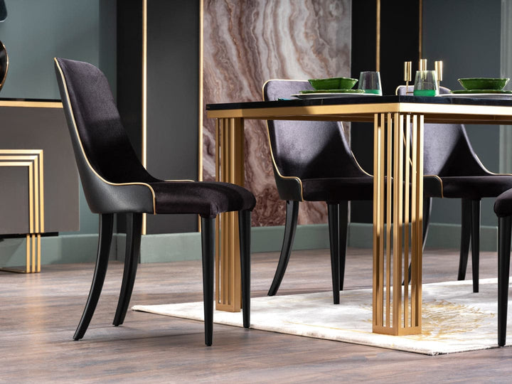 Carlino Chair with Gold Detailing