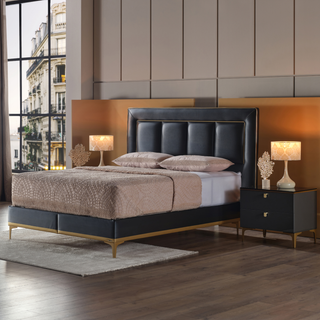 Conjunto de quarto Mirante Luxe Cream com arrumação – Tamanhos Queen e King