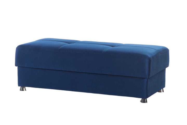 Chic Navy Ottoman in Elegant Collection with Tailored Tufting