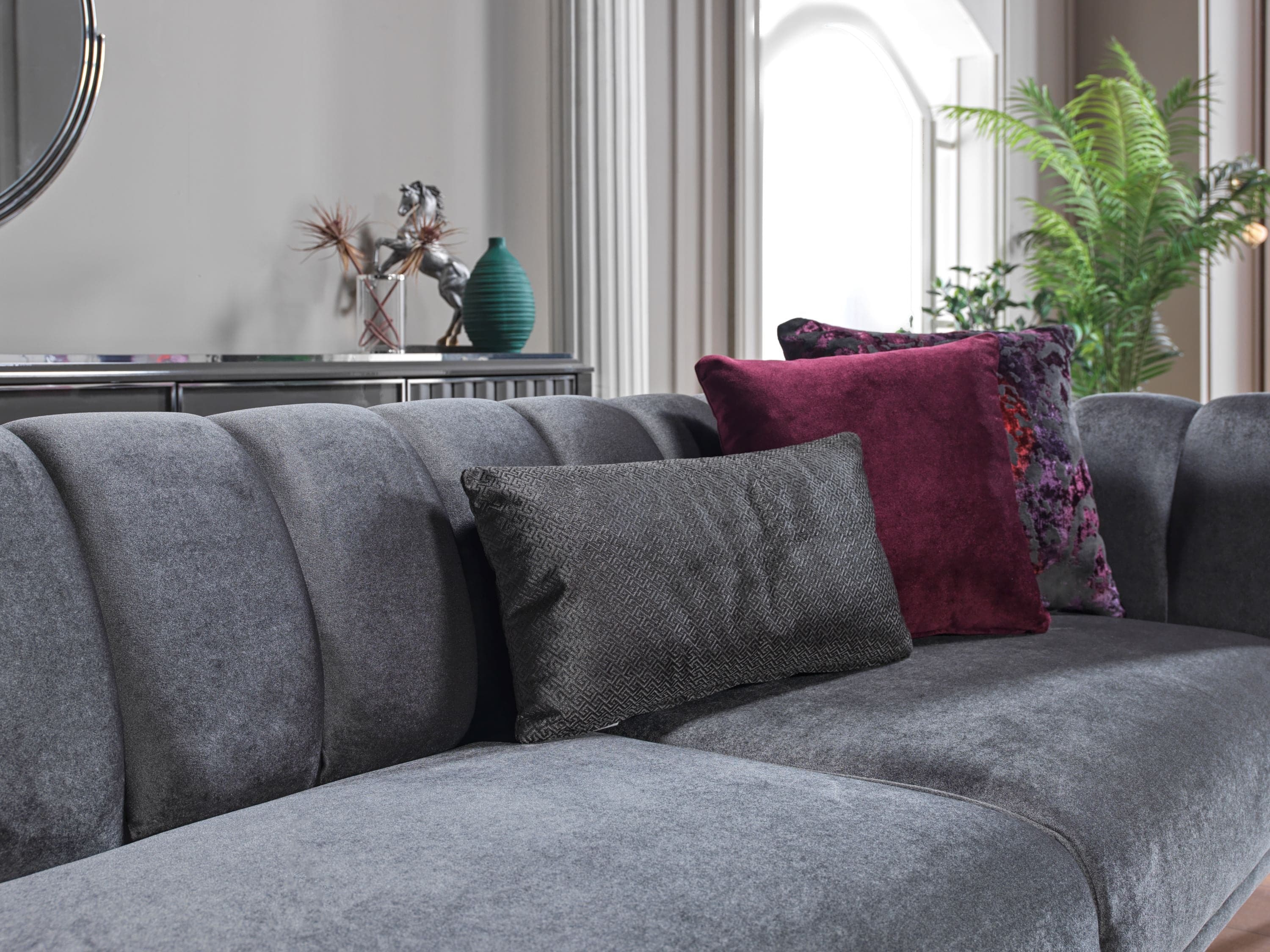 Bellona Gravita Living Room Set Loveseat Gray