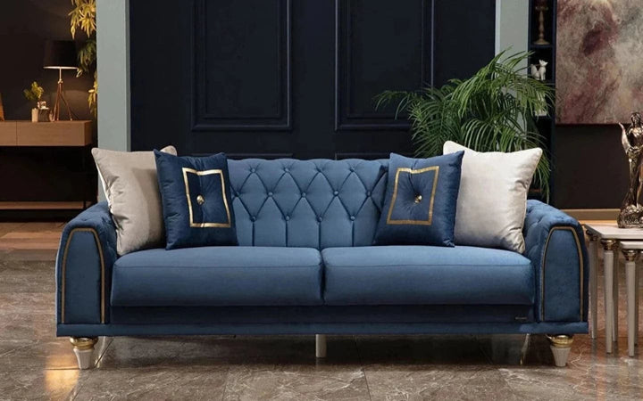 Chic Mistral sofa and loveseat in rich hues