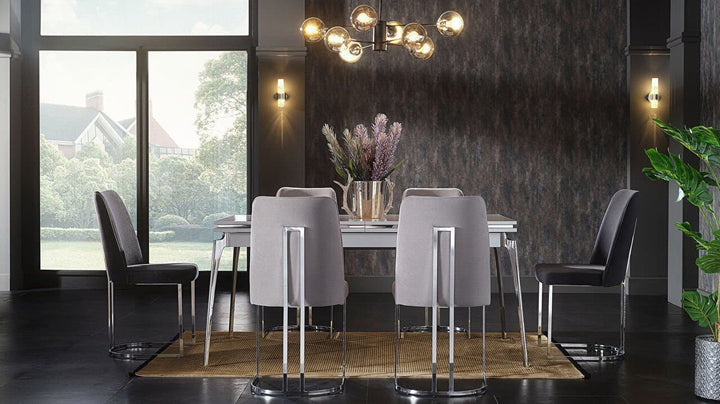 Loretto Dining Table with Chrome Legs