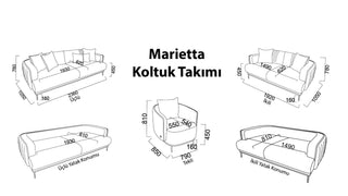MARIETTA Living Room Set (Linka Beige)