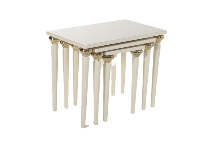 Opulent Mistral Nesting Coffee Table in opak white
