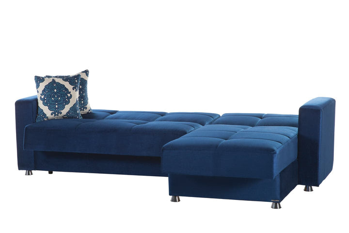 Chic Navy Ottoman in Elegant Collection with Tailored Tufting