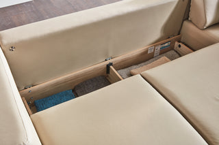 Sofá-cama conversível Picasso de 119" de largura – Couro bege RAF