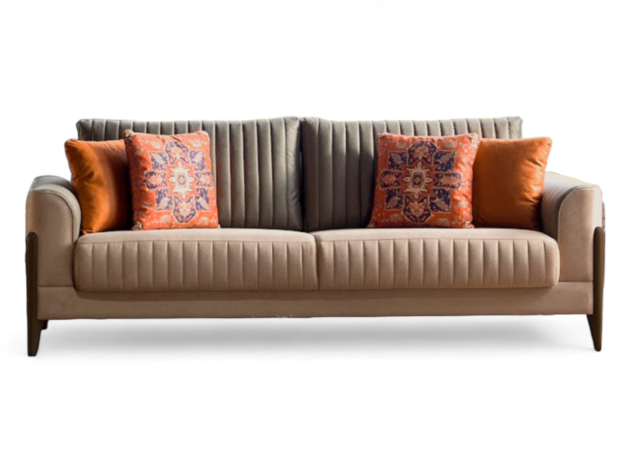 Bellona Piero Living Room Set Loveseat Hande Beige Orange