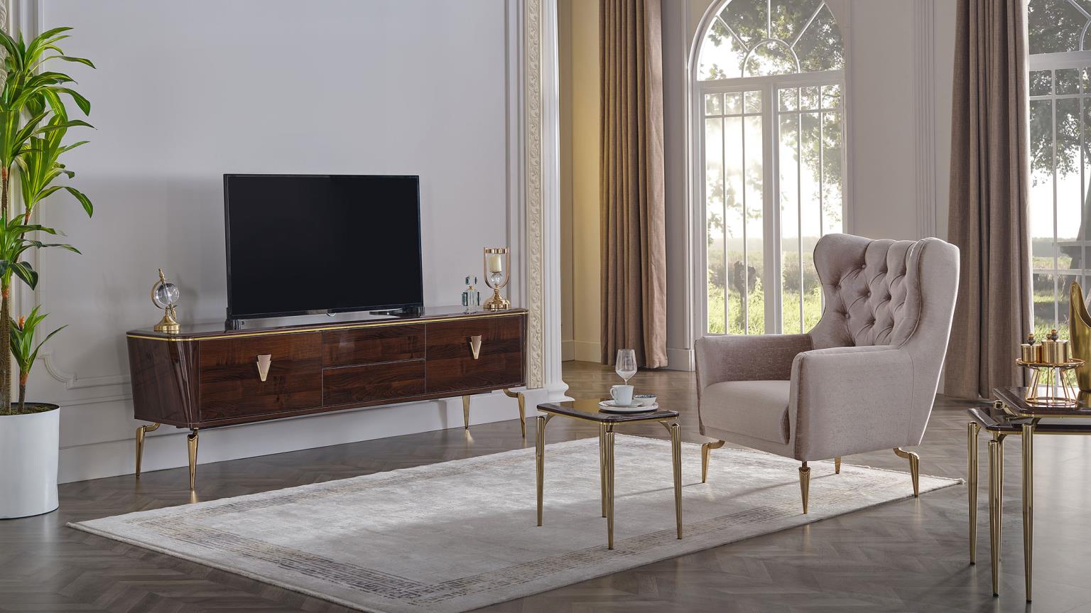 Plaza TV Stand Elegant Media Storage Bellona USA