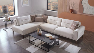 Seul Right Facing Sectional Sofa - Moyei BSC Cream Bellona USA