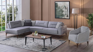 Seul Right Facing Sectional Sofa Palma Grey Bellona USA