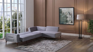 Seul Right Facing Sectional Sofa Palma Grey Bellona USA